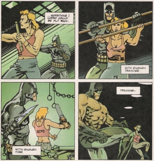 Batman and Officer Stone in strenuous training.