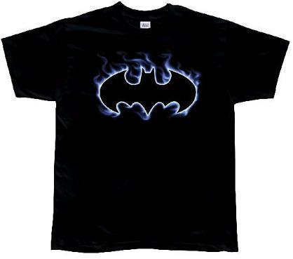 Batman Red Hot FLAMES LOGO Licensed Adult Long Sleeve T-Shirt S-3XL 